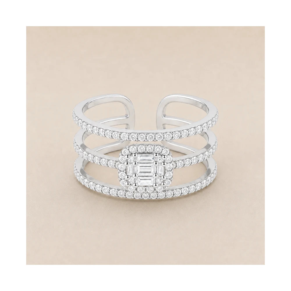 Silver Luxe Halo Ring