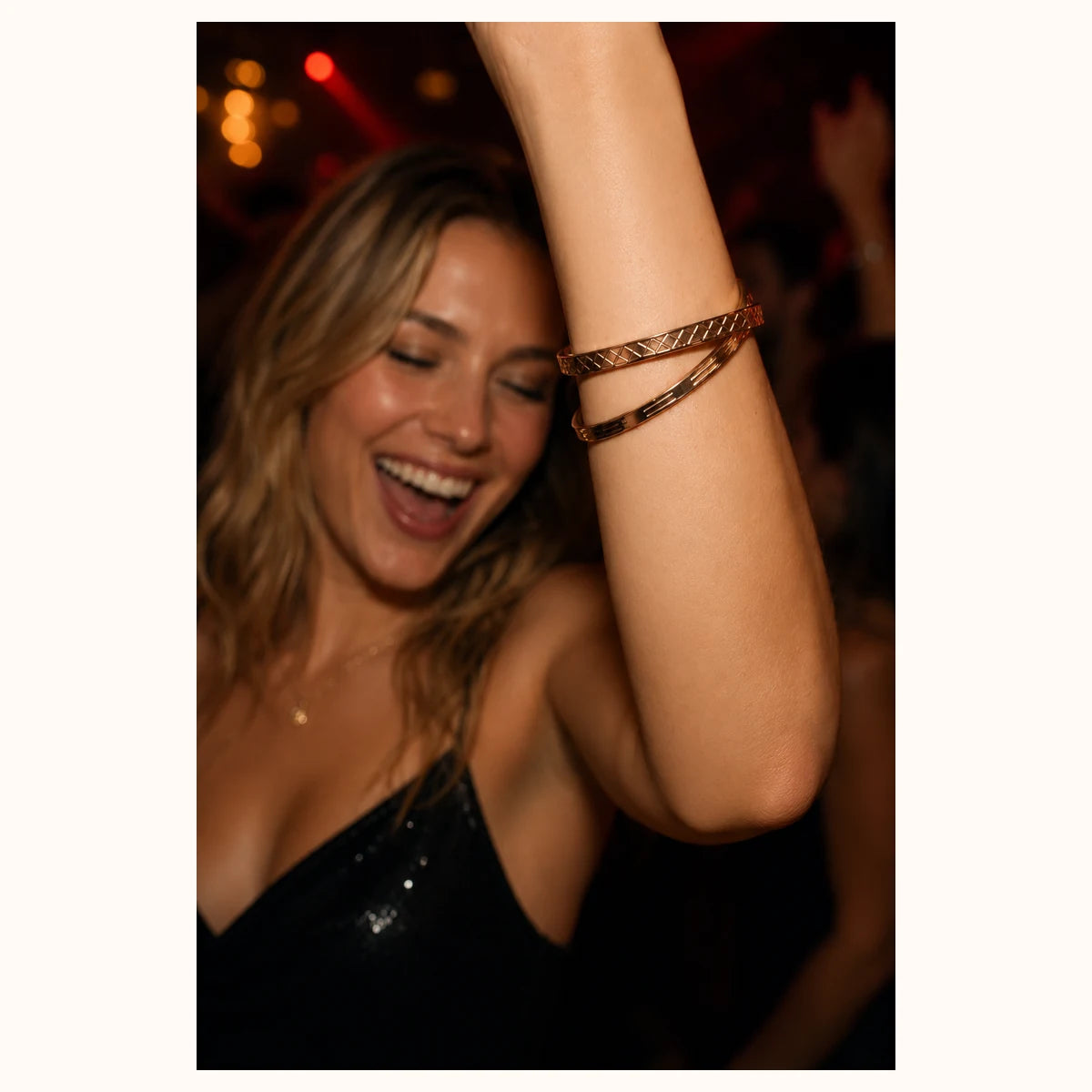 Rose Gold Engraved Friendship Bangle alternate view