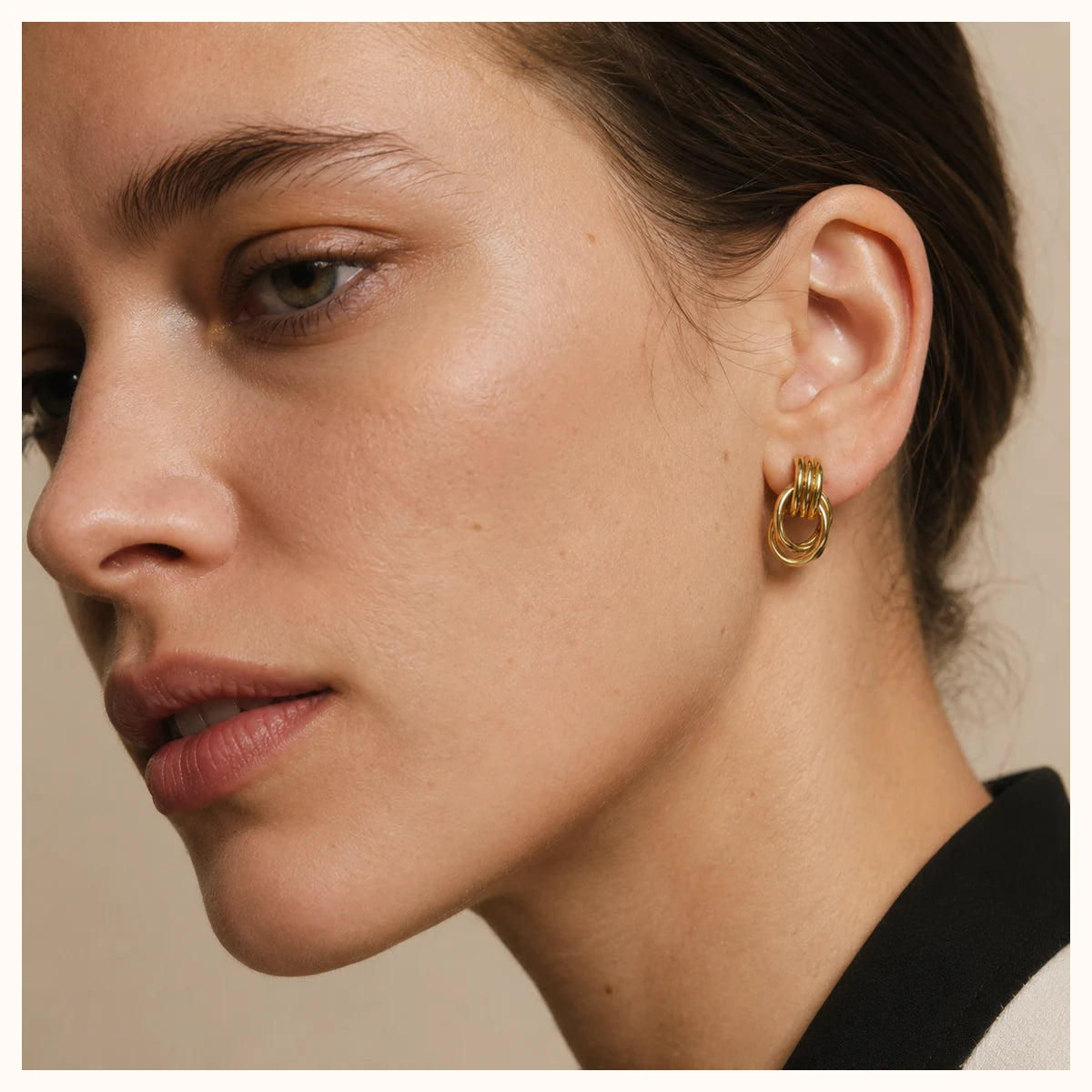Gold 3D Knot Statement Earrings alternate view
