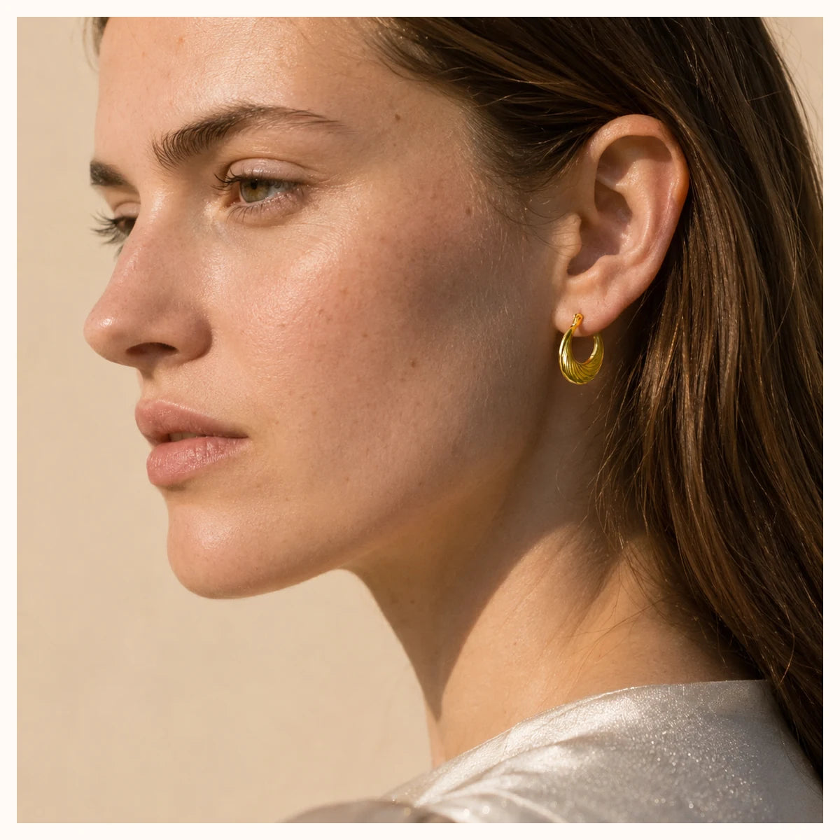 Sculptural Crescent Hoop Earrings alternate view
