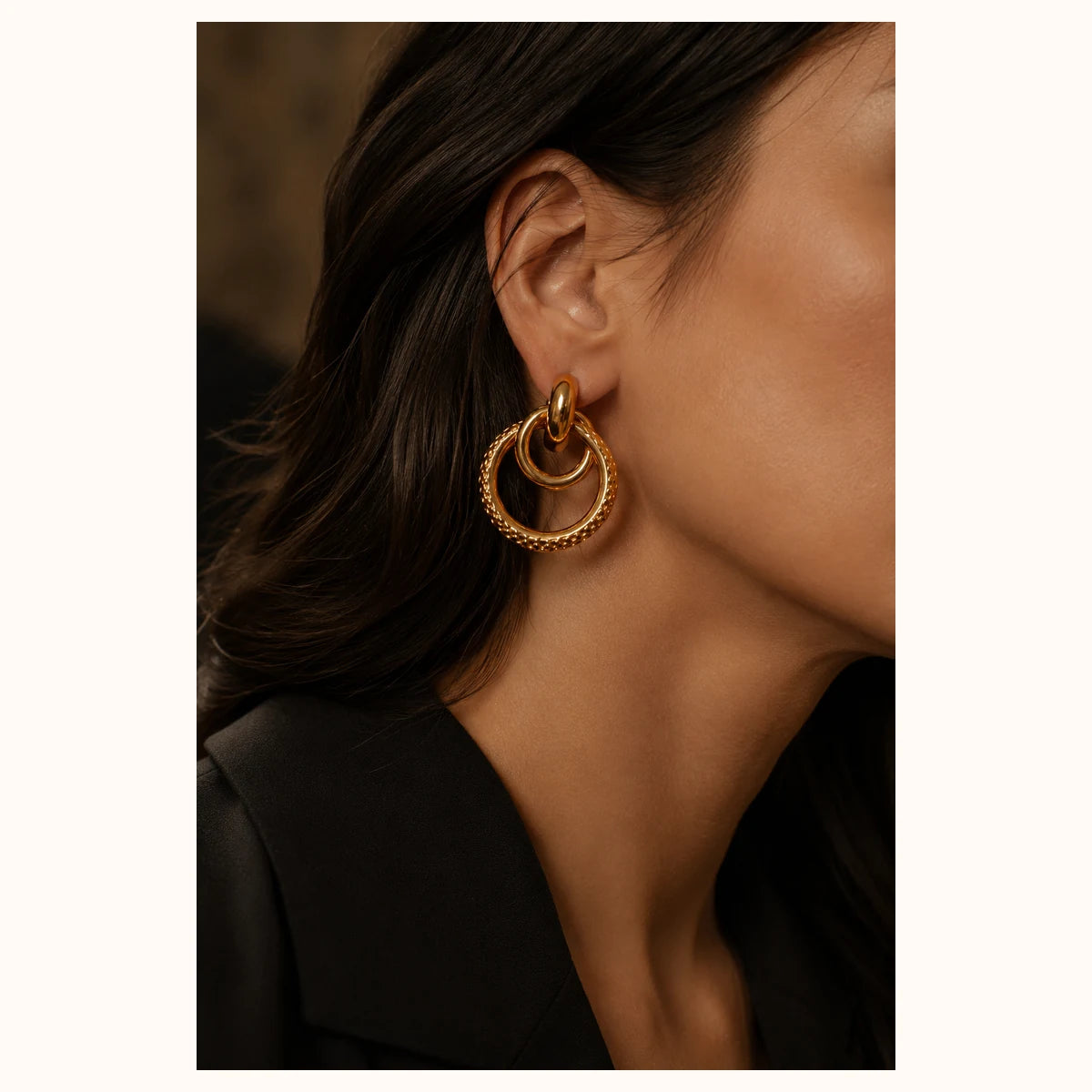 Interlocking Gold Hoop Earrings alternate view