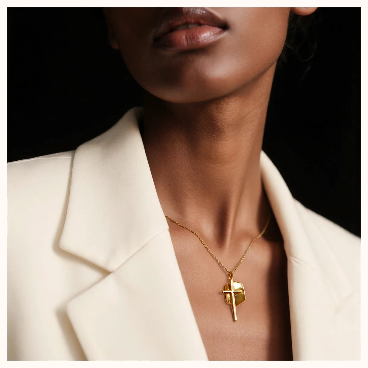 Layered Cross Pendant Necklace alternate view