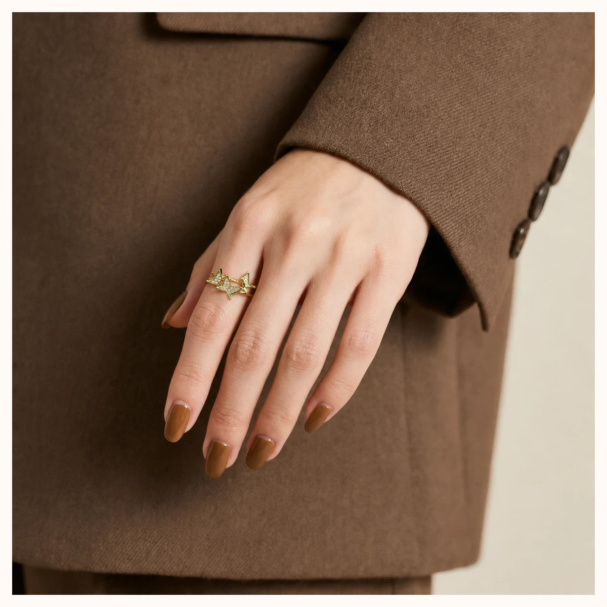 Gold Butterfly Sparkle Ring alternate view