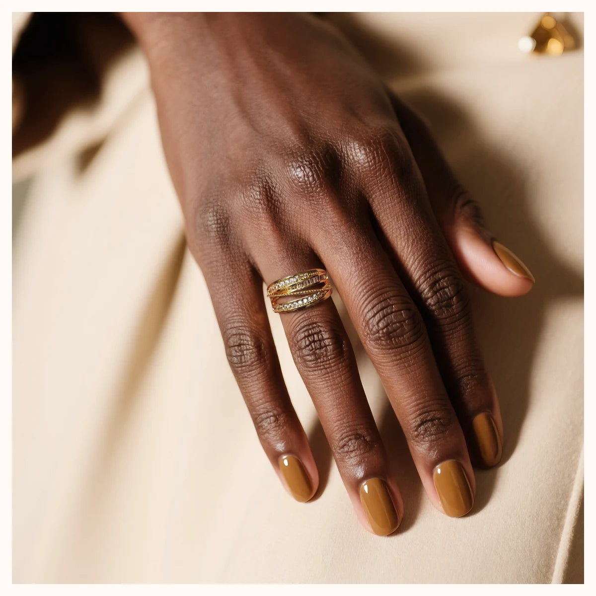 Gold Multi-Loop CZ Ring lifestyle image