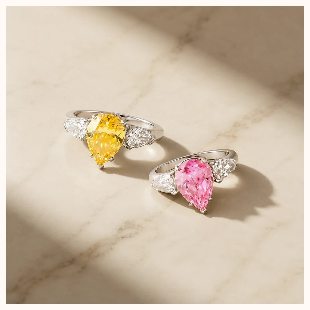 Pink Pear-Cut Promise Ring lifestyle image