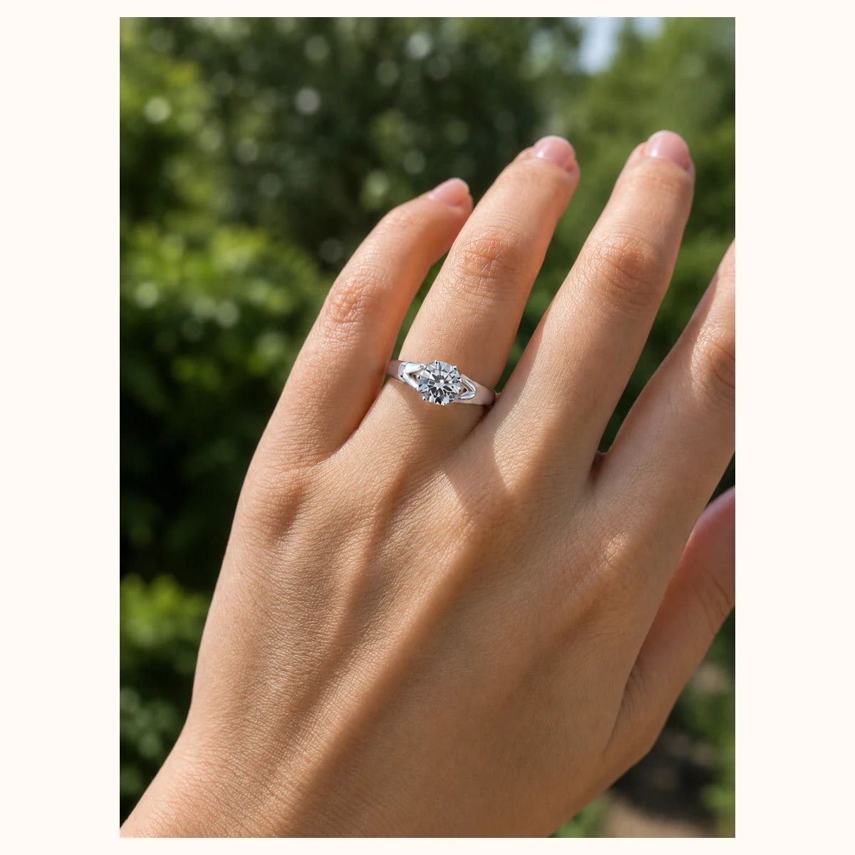 Classic CZ Solitaire Ring alternate view